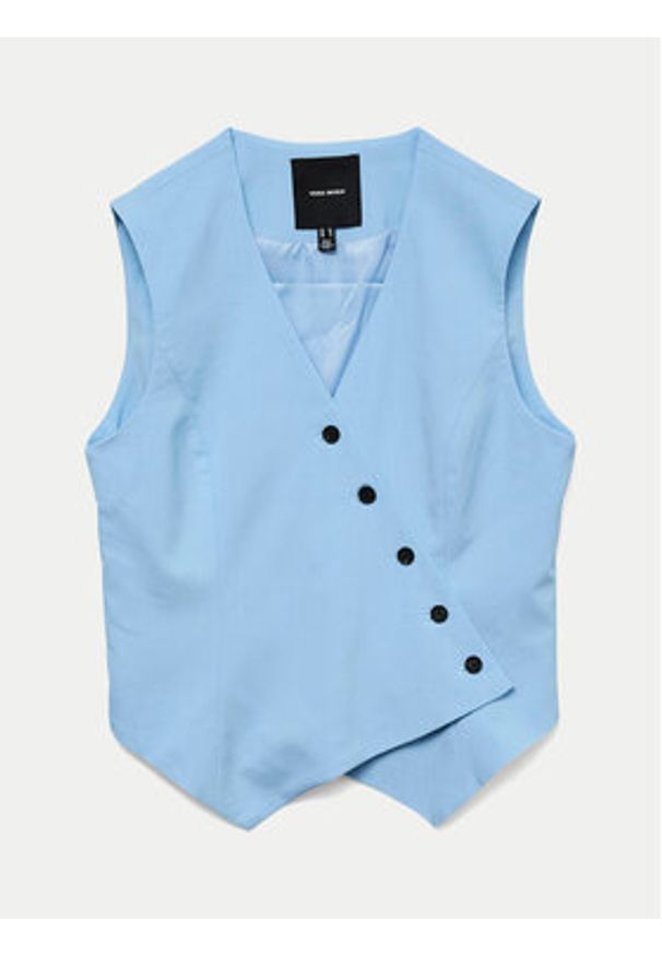 Vero Moda Kamizelka Liba 10324631 Błękitny Regular Fit. Kolor: niebieski. Materiał: syntetyk