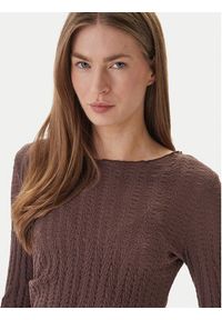 only - ONLY Bluzka Ella 15368469 Brązowy Slim Fit. Kolor: brązowy. Materiał: bawełna #2