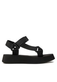 Calvin Klein Jeans Sandały Sandal Velcro Webbing In Mtl YW0YW01480 Czarny. Kolor: czarny