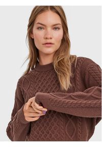 Vero Moda Sweter Ayla 10274866 Brązowy Relaxed Fit. Kolor: brązowy. Materiał: wiskoza #5