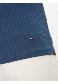 TOMMY HILFIGER - Tommy Hilfiger Top WW0WW38635 Niebieski Slim Fit. Kolor: niebieski. Materiał: wiskoza #3