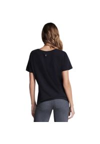skechers - T-shirt sportowy z krótkim rękawem damski Pima V-Neck Tee. Kolor: czarny. Materiał: poliester. Długość rękawa: krótki rękaw. Długość: krótkie