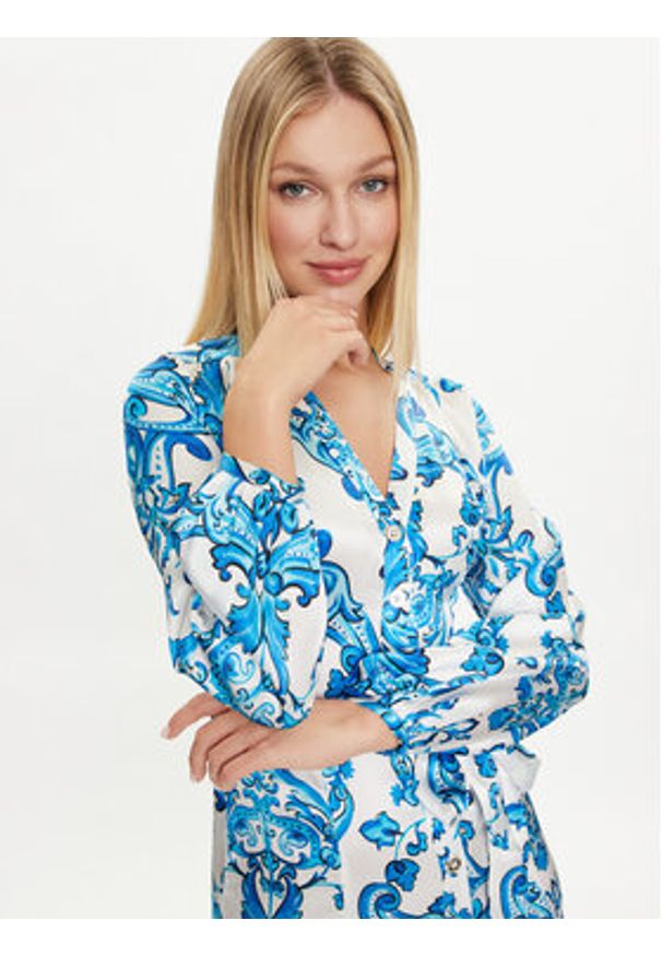 Marciano Guess Sukienka koszulowa 2GGK70 9700Z Niebieski Regular Fit. Kolor: niebieski. Materiał: jedwab. Typ sukienki: koszulowe