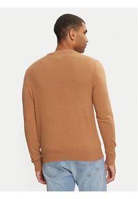 TOMMY HILFIGER - Tommy Hilfiger Sweter MW0MW28046 Brązowy Regular Fit. Kolor: brązowy. Materiał: bawełna #3