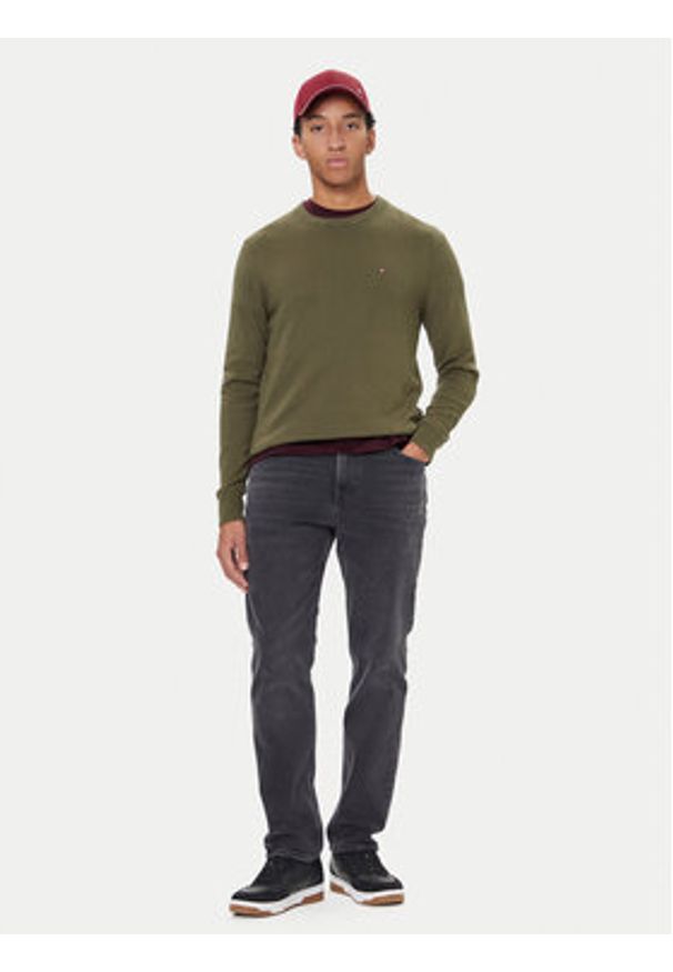 TOMMY HILFIGER - Tommy Hilfiger Sweter MW0MW28046 Zielony Regular Fit. Kolor: zielony. Materiał: bawełna
