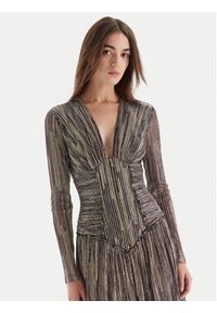 Just Cavalli Sukienka wieczorowa 79PAO946 J0252 Złoty Slim Fit. Kolor: złoty. Materiał: syntetyk. Styl: wizytowy #2