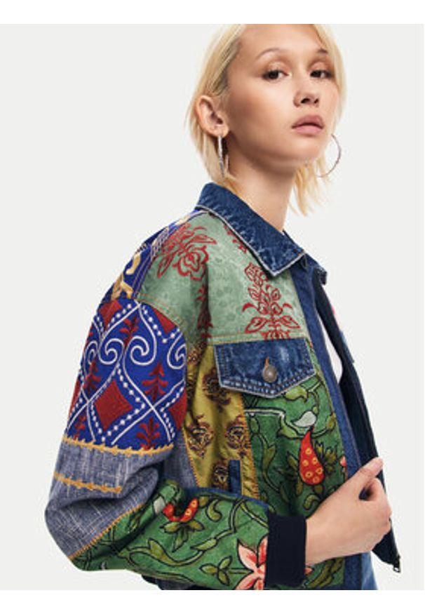 Desigual Kurtka jeansowa Amsterdam 24WWED32 Kolorowy Regular Fit. Materiał: bawełna. Wzór: kolorowy