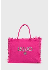 Liu Jo torebka kolor różowy. Kolor: różowy. Wzór: nadruk. Materiał: z nadrukiem. Rodzaj torebki: na ramię