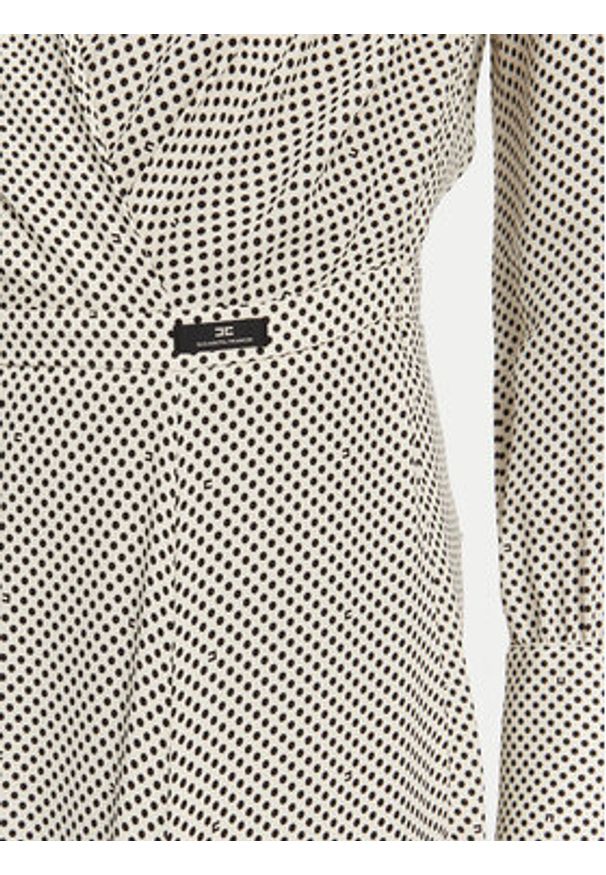 Elisabetta Franchi Sukienka koszulowa AB86552E2 E84 Écru Regular Fit. Kolor: kremowy. Materiał: wiskoza. Typ sukienki: koszulowe