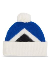 TOMMY HILFIGER - Tommy Hilfiger Czapka Th Evening Pompom Beanie Argyle AW0AW15305 Niebieski. Kolor: niebieski. Materiał: wełna