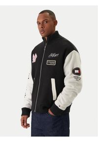 TOMMY HILFIGER - Tommy Hilfiger Kurtka bomber MW0MW42581 Czarny Regular Fit. Kolor: czarny. Materiał: wełna #1