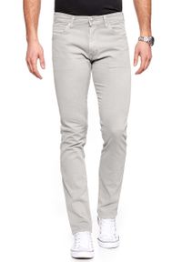 Wrangler - WRANGLER SPODNIE MĘSKIE LARSTON STONE GREY W18SHD14T. Materiał: materiał #3