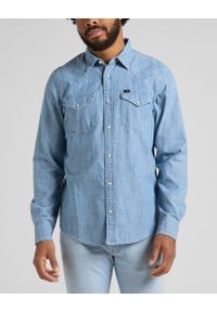 Lee - LEE REGULAR WESTERN MĘSKA KOSZULA JEANSOWA NAVY L66WNS35 112145395. Materiał: jeans #1