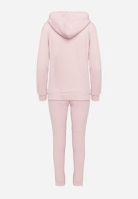 Born2be - Różowy Komplet Dresowy z Bawełną Bluza z Kapturem i Spodnie Jogger Sinaria. Kolor: różowy. Materiał: bawełna, dresówka #7
