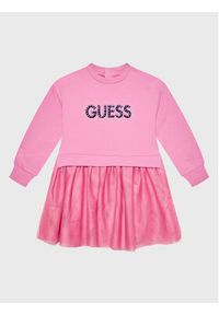 Guess Sukienka codzienna A3RK08 KA6V0 Różowy Regular Fit. Okazja: na co dzień. Kolor: różowy. Materiał: bawełna. Typ sukienki: proste. Styl: casual #5