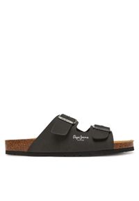 Pepe Jeans Klapki PMS80003 Czarny. Kolor: czarny. Materiał: skóra