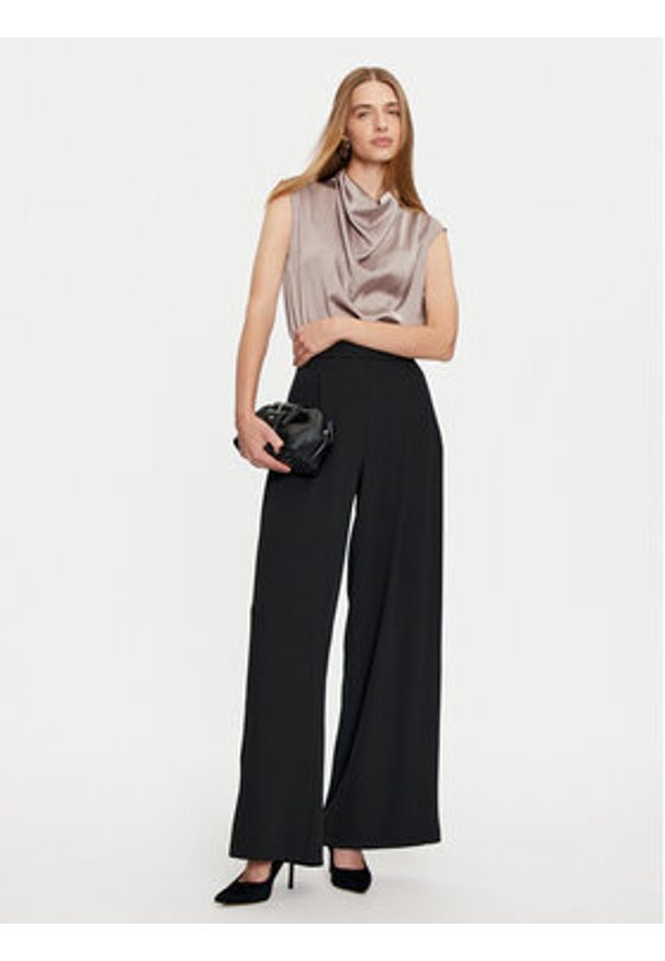 Imperial Spodnie palazzo P5A8IJX Czarny Wide Leg. Kolor: czarny. Materiał: syntetyk