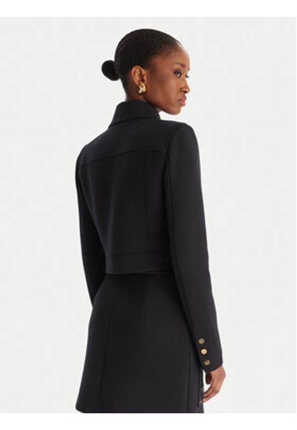 Elisabetta Franchi Marynarka GI-159-57E2-V750 Czarny Regular Fit. Kolor: czarny. Materiał: syntetyk