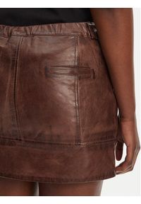 Pinko - PINKO Spódnica skórzana Geordie 104957 A2I1 Brązowy Slim Fit. Kolor: brązowy. Materiał: skóra #3