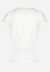 Born2be - Biały T-shirt z Krótkim Rękawem i Ozdobną Koronką Winneli. Okazja: na co dzień. Kolekcja: plus size. Kolor: biały. Materiał: koronka. Długość rękawa: krótki rękaw. Długość: krótkie. Wzór: koronka. Styl: klasyczny, casual, elegancki #7