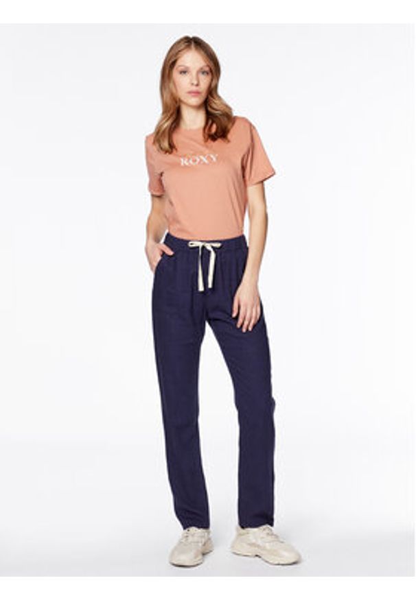 Roxy T-Shirt Noon Ocean ERJZT05490 Pomarańczowy Regular Fit. Kolor: pomarańczowy. Materiał: bawełna