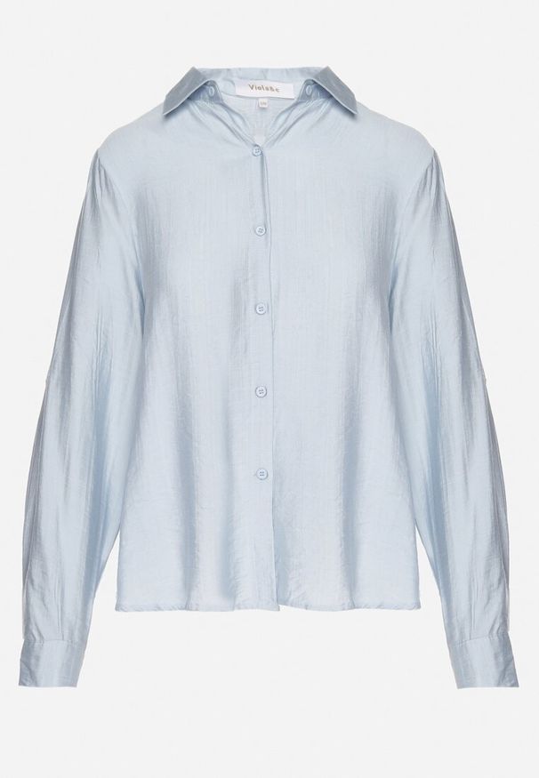 Born2be - Jasnoniebieska Koszula Oversize z Rękawami z Możliwością Podpięcia Sorria. Okazja: na co dzień. Kolor: niebieski. Materiał: jeans. Długość rękawa: długi rękaw. Długość: długie. Styl: klasyczny, elegancki, casual