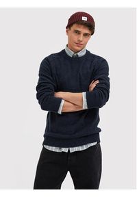 Selected Homme Sweter New Coban 16079780 Granatowy Regular Fit. Kolor: niebieski. Materiał: wełna #4