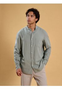 Sinsay - Koszula z domieszką lnu - zielony. Kolor: zielony. Materiał: len #1