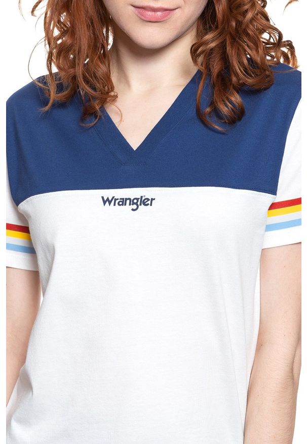 Wrangler - WRANGLER T SHIRT DAMSKI CUT N SEW V TEE OFF WHITE W7P0GH737 112132020