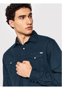 Jack & Jones - Jack&Jones Koszula Sheridan 12138115 Granatowy Slim Fit. Kolor: niebieski. Materiał: bawełna #4