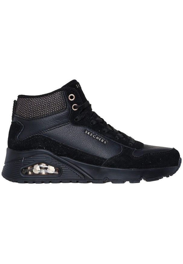 skechers - Buty Skechers Uno - Stacre Shine, Dla obu płci. Kolor: czarny. Materiał: skóra ekologiczna, materiał. Sport: fitness