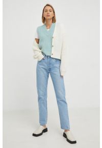 Marc O'Polo kamizelka wełniana damski kolor turkusowy. Okazja: na co dzień. Typ kołnierza: polo. Kolor: turkusowy. Materiał: wełna. Styl: casual #3