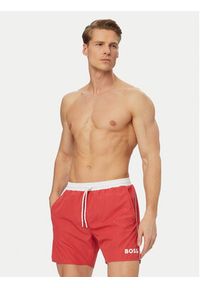 BOSS Szorty kąpielowe Starfish 50514429 Różowy ciemny Regular Fit. Kolor: różowy. Materiał: syntetyk #2