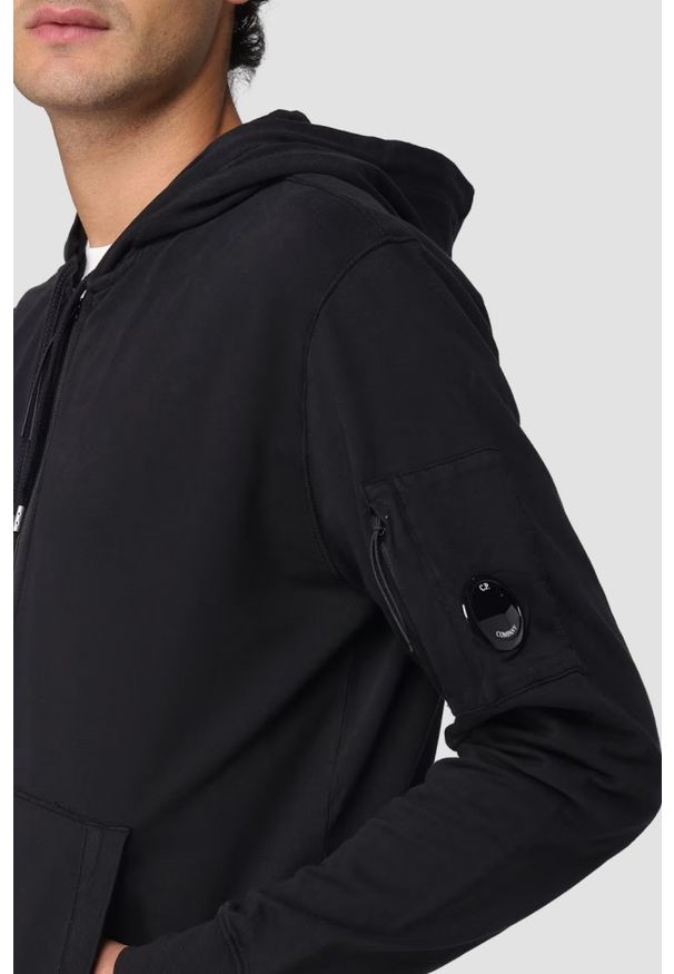 C.P. Company - C.P. COMPANY Czarna męska bluza Hooded Open, Rozmiar XXL. Kolor: czarny