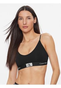 Calvin Klein Underwear Biustonosz top Unlined Bralette 000QF7216E Czarny. Kolor: czarny. Materiał: bawełna