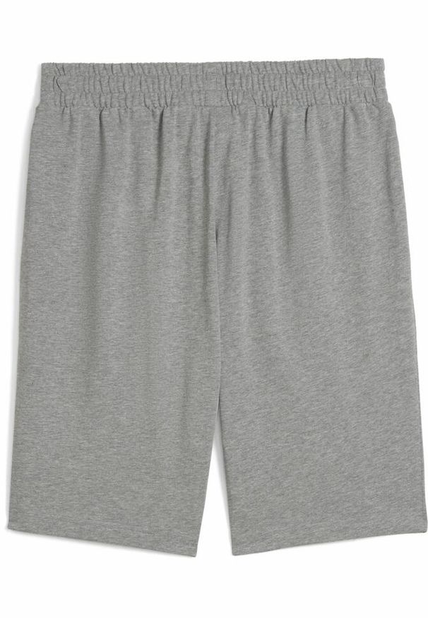 Puma - Męskie szorty Essentials 10" z logo No. 1 z dżerseju PUMA Medium Gray Heather. Kolor: szary. Materiał: jersey