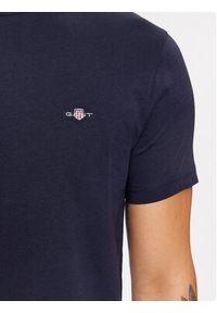 GANT - Gant T-Shirt Shield 2003185 Granatowy Slim Fit. Kolor: niebieski. Materiał: bawełna
