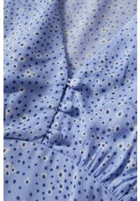 mango - Mango sukienka Lorelai mini rozkloszowana. Kolor: niebieski. Długość rękawa: krótki rękaw. Typ sukienki: rozkloszowane. Długość: mini #5