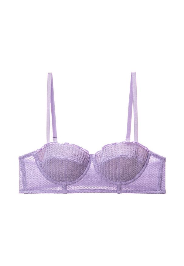 Intica - Biustonosz push-up balkonetka uniesienie i wsparcie Krissy. Kolor: fioletowy. Materiał: tkanina. Rodzaj stanika: push-up