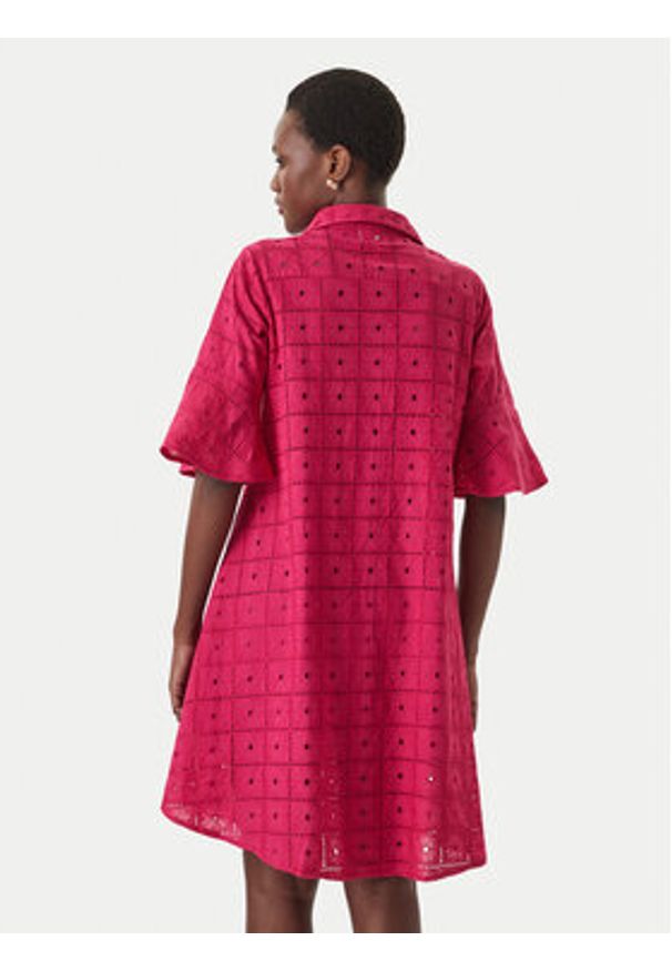 Iconique Sukienka letnia Romina IC26-039 Różowy Regular Fit. Kolor: różowy. Materiał: bawełna. Sezon: lato