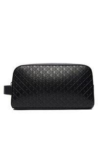 Calvin Klein Kosmetyczka Embossed Emblem Washbag LV04D1146G Czarny. Kolor: czarny. Materiał: skóra #1