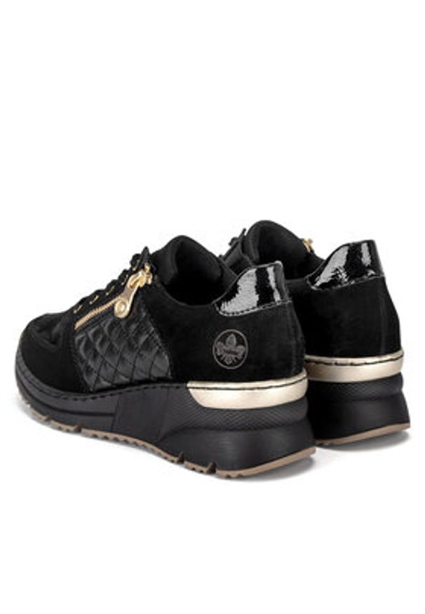 Rieker Sneakersy N6314-00 Czarny. Kolor: czarny. Materiał: skóra