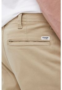 Wrangler spodnie męskie. Kolor: beżowy. Materiał: tkanina. Wzór: gładki #2