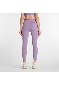 Legginsy damskie do treningu New Balance AC WB6160E1AA5 – fioletowe. Stan: podwyższony. Kolor: fioletowy. Materiał: poliester, lycra, materiał. Wzór: gładki. Sport: fitness #3