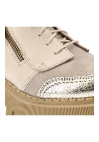Beżowe Półbuty Maciejka Stylowe Obuwie Damskie. Okazja: na co dzień. Zapięcie: sznurówki. Kolor: beżowy. Materiał: materiał. Szerokość cholewki: normalna. Styl: elegancki #5