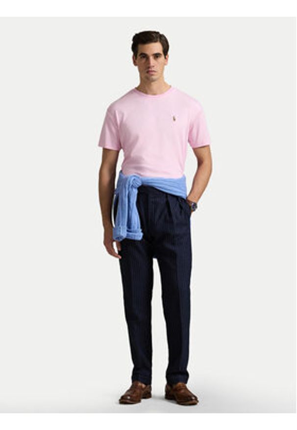 Polo Ralph Lauren T-Shirt 710740727010 Różowy Slim Fit. Typ kołnierza: polo. Kolor: różowy. Materiał: bawełna
