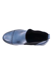 Faber - Unikatowe niebieskie zimowe obuwie T67. Kolor: niebieski. Materiał: skóra. Sezon: zima. Styl: klasyczny, wizytowy #5