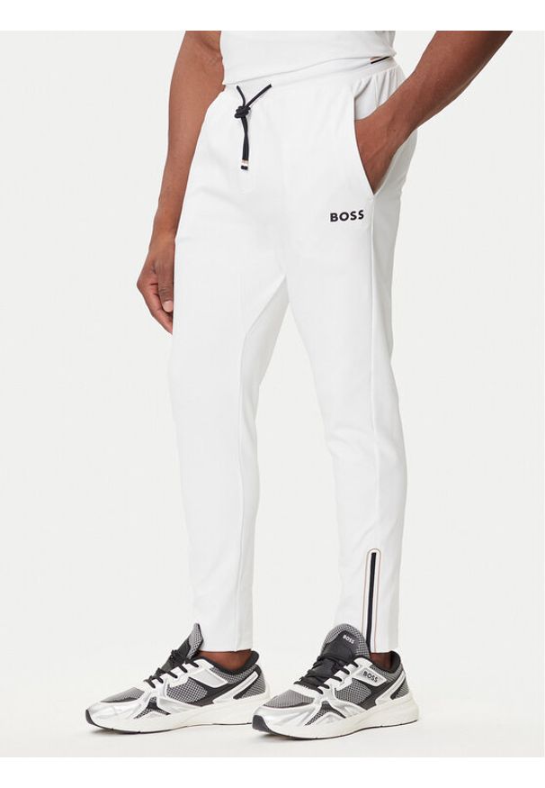 BOSS Spodnie dresowe Hicon 50542940 Biały Regular Fit. Kolor: biały. Materiał: syntetyk