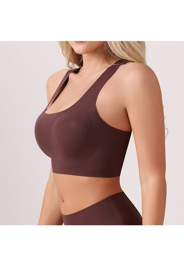 Intica - Komplet sportowy z usztywnianym topem dla aktywnych Lizet. Kolor: beżowy. Materiał: skóra, materiał