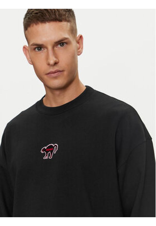 Hugo Bluza Duberries 50518981 Czarny Relaxed Fit. Kolor: czarny. Materiał: bawełna